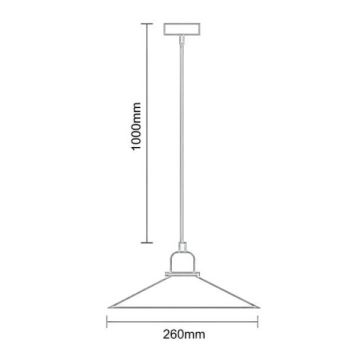 Lustră pe cablu 1xE27/60W/230V d. 26 cm negru