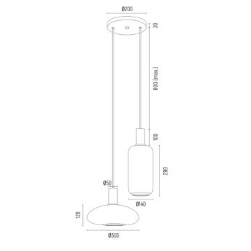 Lustră pe cablu Argon 7214 SAGUNTO PLUS 2xE27/15W/230V