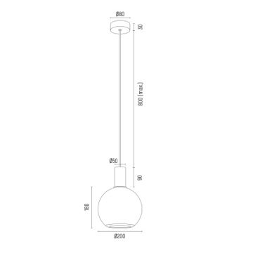 Lustră pe cablu Argon 8564 SAGUNTO PLUS 1xE27/15W/230V d. 20 cm