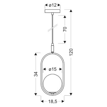 Lustră pe cablu CORDEL 1xG9/28W/230V auriu