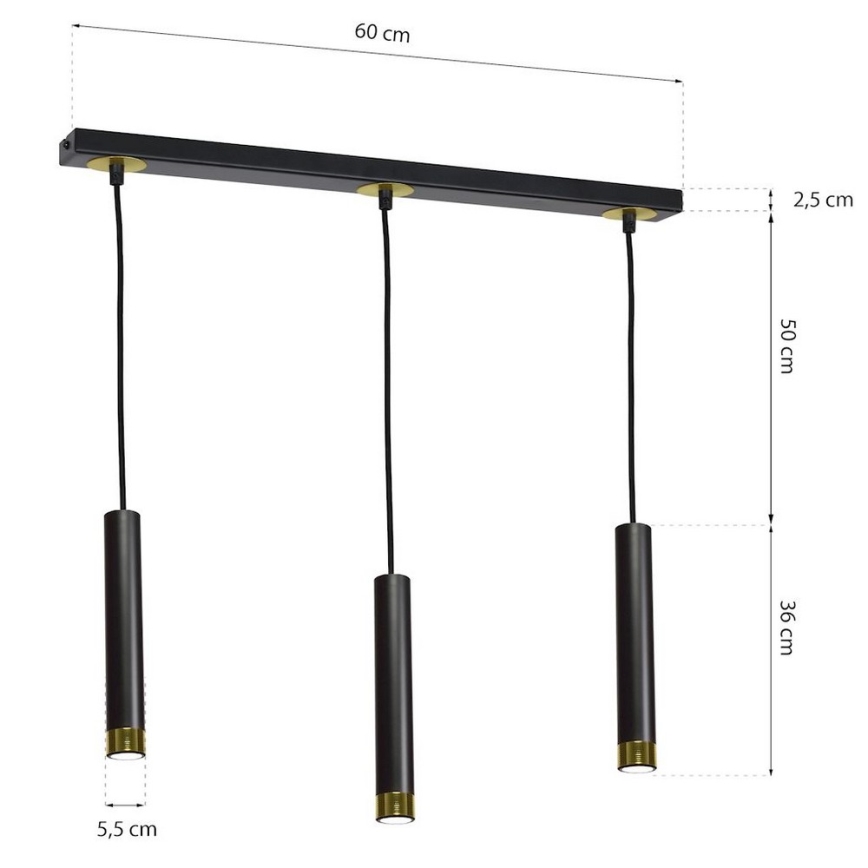 Lustră pe cablu DANI 3xGU10/8W/230V