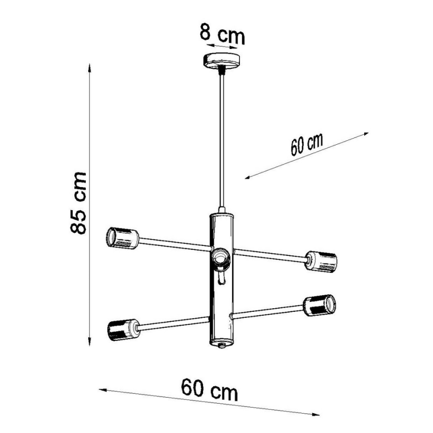 Lustră pe cablu DUOMO 6 6xE27/60W/230V negru