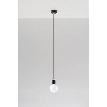 Lustră pe cablu EDISON 1xE27/60W/230V negru