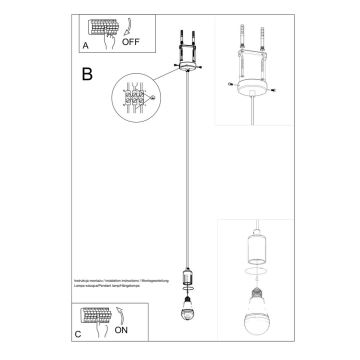 Lustră pe cablu EDISON 1xE27/60W/230V negru