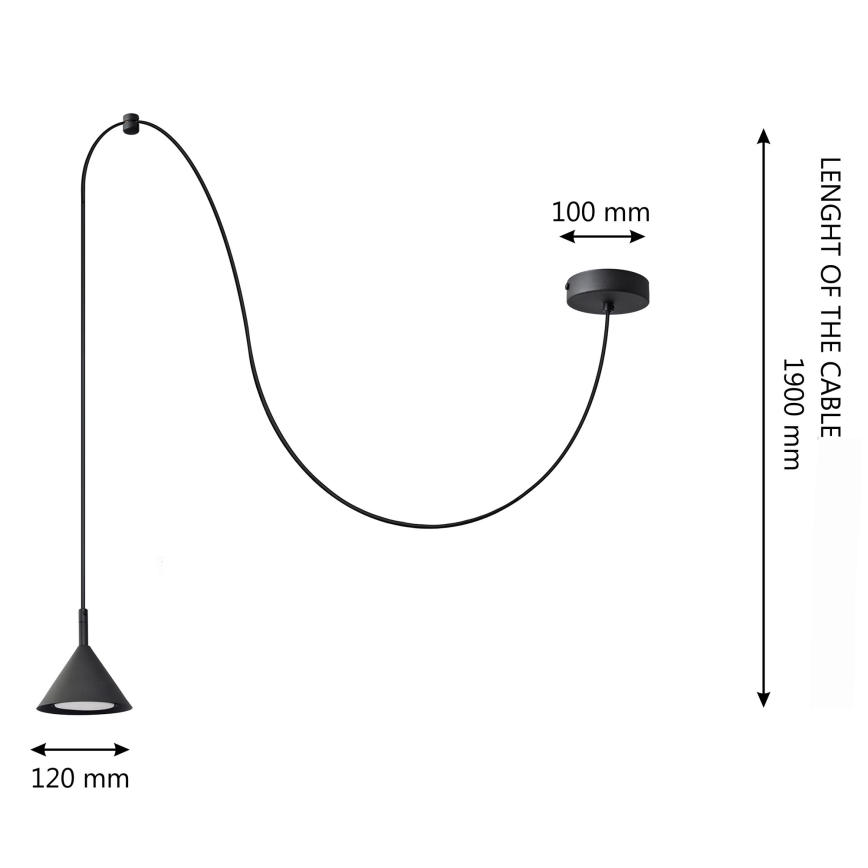 Lustră pe cablu ETNA 1xGX53/15W/230V negru