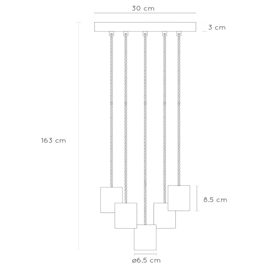 Lustră pe cablu GELKA 5xE27/40W/230V Lucide 20416/15/65