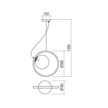 Lustră pe cablu KLEIDI 1xE27/42W/230V d. 39 cm maro Redo 01-2321