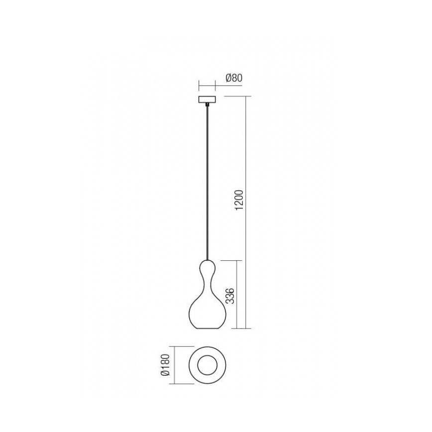 Lustră pe cablu LOB 1xE27/42W/230V d. 18 cm bej Redo 01-2255