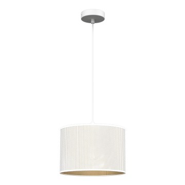 Lustră pe cablu LOFT SHADE 1xE27/60W/230V d. 25 cm albă/aurie