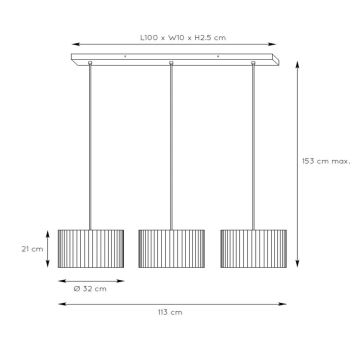 Lustră pe cablu Lucide 03429/03/30 MAGIUS 3xE27/40W/230V bambus