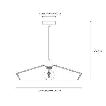 Lustră pe cablu Lucide 10413/50/72 YUNKAI 1xE27/60W/230V d. 50 cm maro