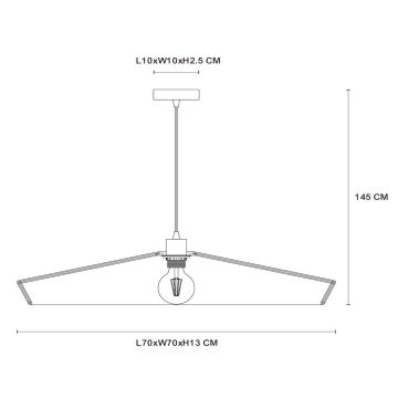 Lustră pe cablu Lucide 10413/70/72 YUNKAI 1xE27/60W/230V d. 70 cm maro