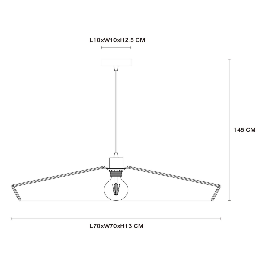 Lustră pe cablu Lucide 10413/70/72 YUNKAI 1xE27/60W/230V d. 70 cm maro