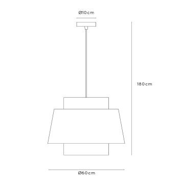 Lustră pe cablu Lucide 21435/60/38 TRIBUTE 1xE27/40W/230V crem