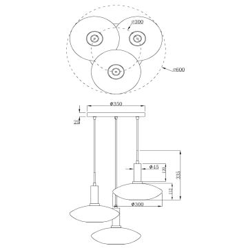 Lustră pe cablu Lucide 25413/13/02 SINGALA 3xE27/60W/230V