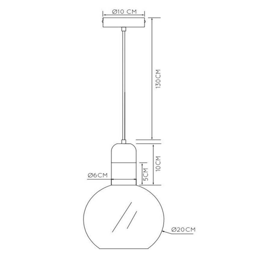 Lustră pe cablu Lucide 34438/20/61 JULIUS 1xE27/40W/230V d. 20 cm