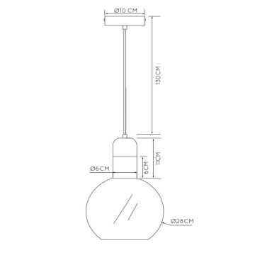 Lustră pe cablu Lucide 34438/28/61 JULIUS 1xE27/40W/230V d. 28 cm