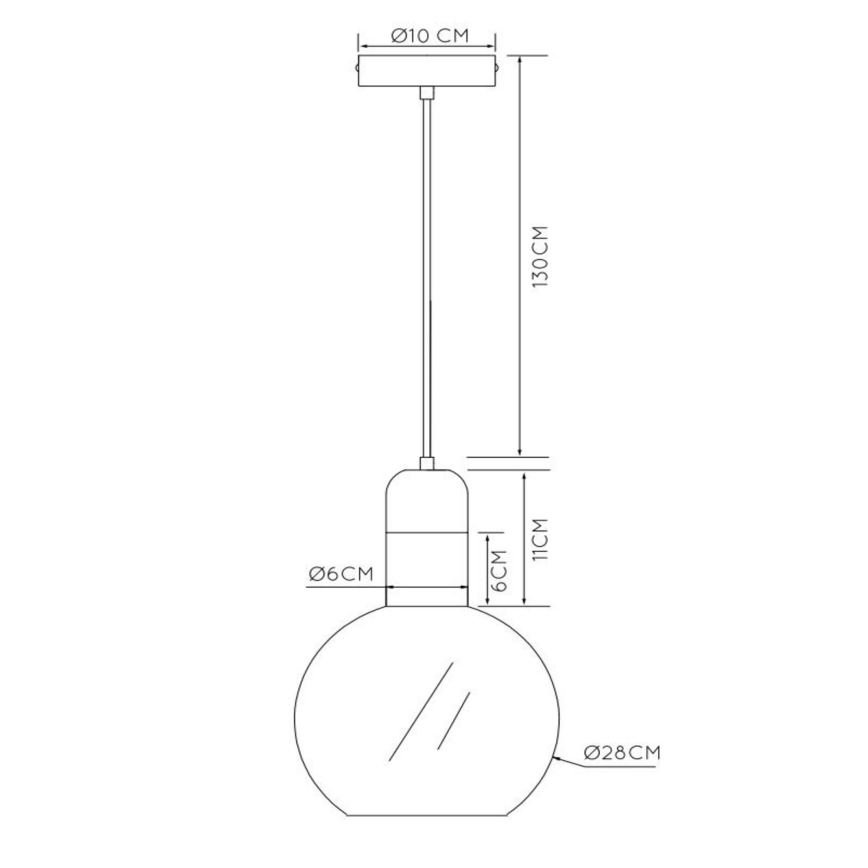 Lustră pe cablu Lucide 34438/28/61 JULIUS 1xE27/40W/230V d. 28 cm