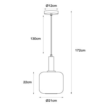 Lustră pe cablu Lucide 45405/01/30 ELOISE 1xE27/40W/230V negru