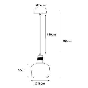 Lustră pe cablu Lucide 45408/18/62 ILONA 1xE27/40W/230V d. 18 cm negru/bej