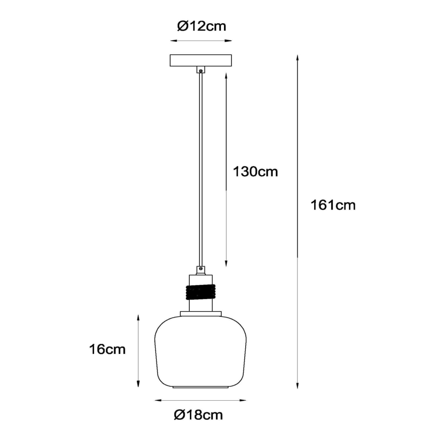 Lustră pe cablu Lucide 45408/18/62 ILONA 1xE27/40W/230V d. 18 cm negru/bej