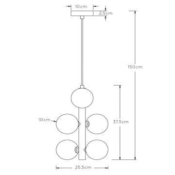 Lustră pe cablu Lucide 45474/06/30 TYCHO 6xG9/28W/230V negru