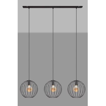 Lustră pe cablu MERCURE 3xE27/60W/230V neagră