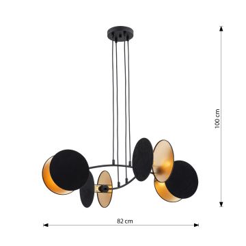 Lustră pe cablu MOTIF 4xE27/15W/230V negru