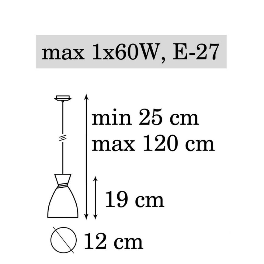 Lustră pe cablu NAOMI 1xE27/60W/230V