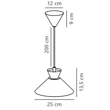 Lustră pe cablu Nordlux DIAL 1xE27/40W/230V d. 25 cm galben