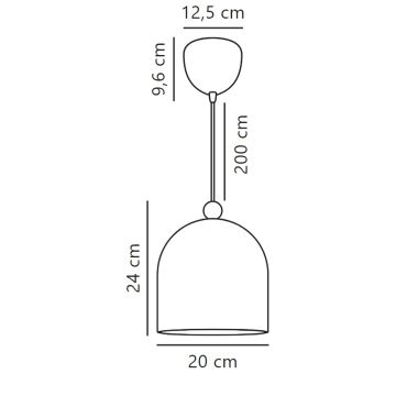 Lustră pe cablu Nordlux GASTON 1xE27/40W/230V albastru/alb