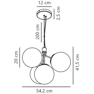 Lustră pe cablu Nordlux IVONA 4xE27/28W/230V auriu