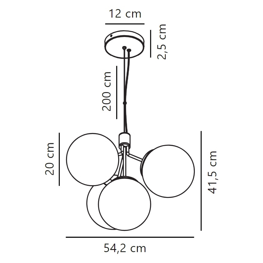 Lustră pe cablu Nordlux IVONA 4xE27/28W/230V auriu