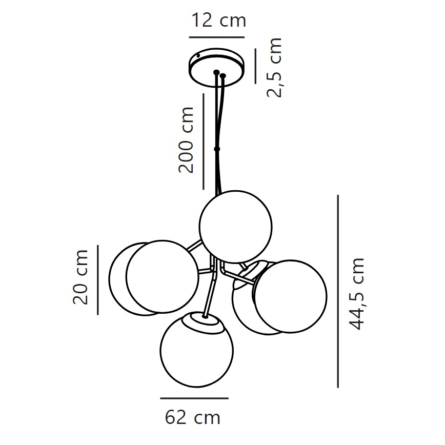 Lustră pe cablu Nordlux IVONA 6xE27/28W/230V auriu