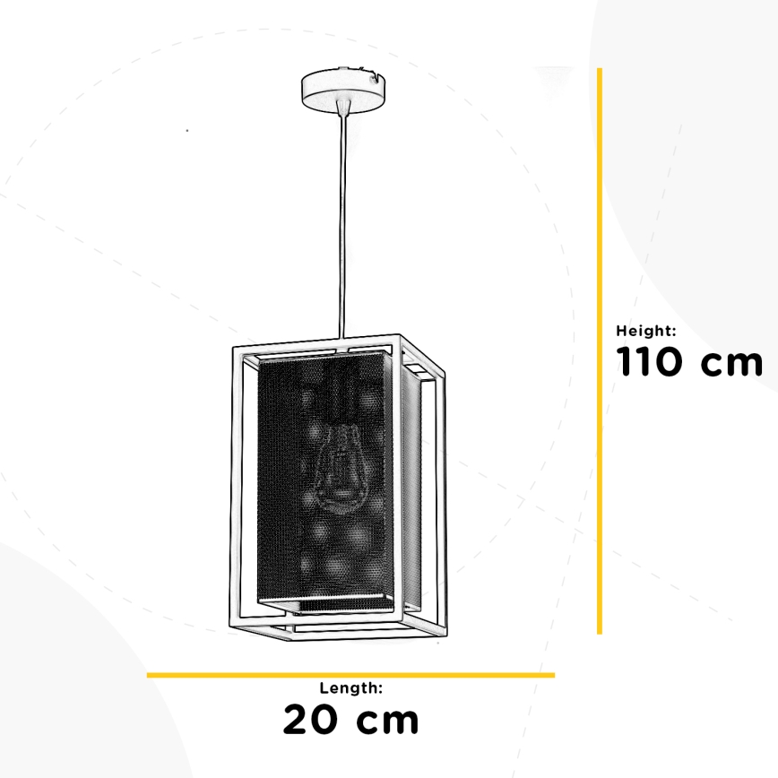 Lustră pe cablu ONLI MALIK 1xE27/22W/230V auriu/negru