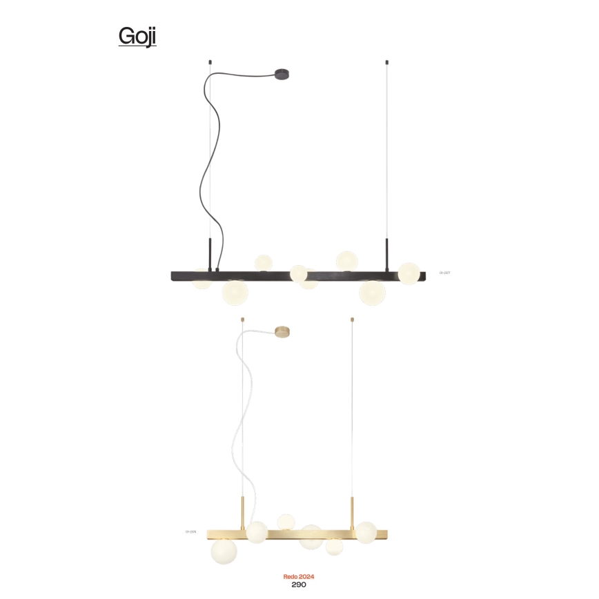 Lustră pe cablu Redo 01-2376 GOJI 8xG9/28W/230V auriu