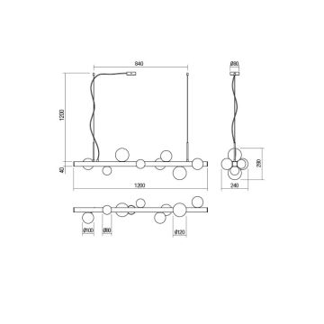 Lustră pe cablu Redo 01-2376 GOJI 8xG9/28W/230V auriu