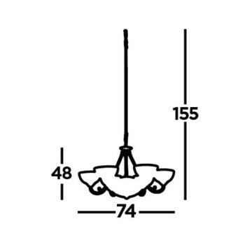 Lustră pe cablu Searchlight WINDSOR 8xE14/40W/230V crom