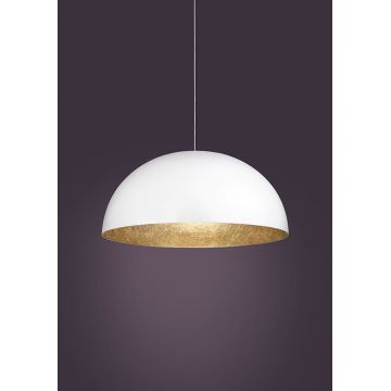 Lustră pe cablu SFERA 1xE27/60W/230V d. 35 cm alb/auriu