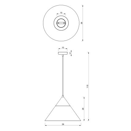 Lustră pe cablu SINGLE 1xE27/15W/230V alb