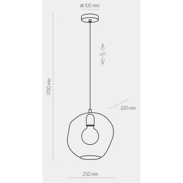 Lustră pe cablu SOL 1xE27/60W/230V neagră