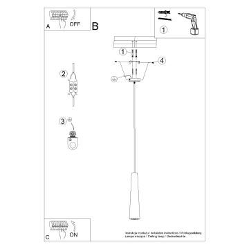 Lustră pe cablu ELECTRA 1xGU10/10W/230V beton/gri