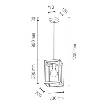 Lustră pe cablu KAGO 1xE27/60W/230V stejar mat – certificat FSC