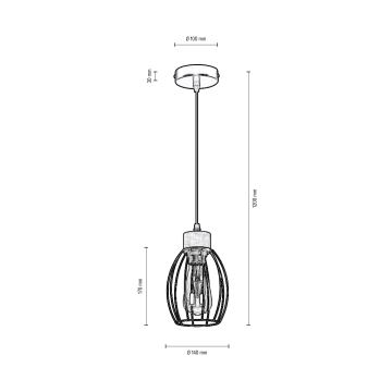 Lustră pe cablu GUNNAR 1xE27/60W/230V stejar