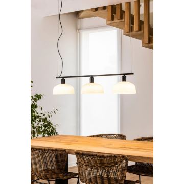 Lustră pe cablu TATAWIN 3xE27/15W/230V negru FARO 20338-119