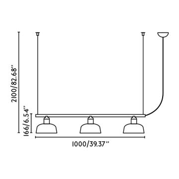 Lustră pe cablu TATAWIN 3xE27/15W/230V negru FARO 20338-119