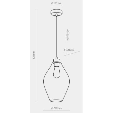 Lustră pe cablu TULON 1xE27/60W/230V