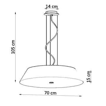 Lustră pe cablu VEGA 5xE27/60W/230V d. 70 cm neagră