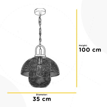 Lustră pe cablu ZAIR 1xE27/22W/230V negru/argintiu ONLI