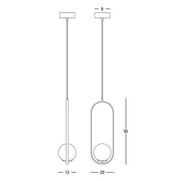 Lustră pe cablu Zambelis 23135 1xG9/7W/230V 12x20 cm auriu